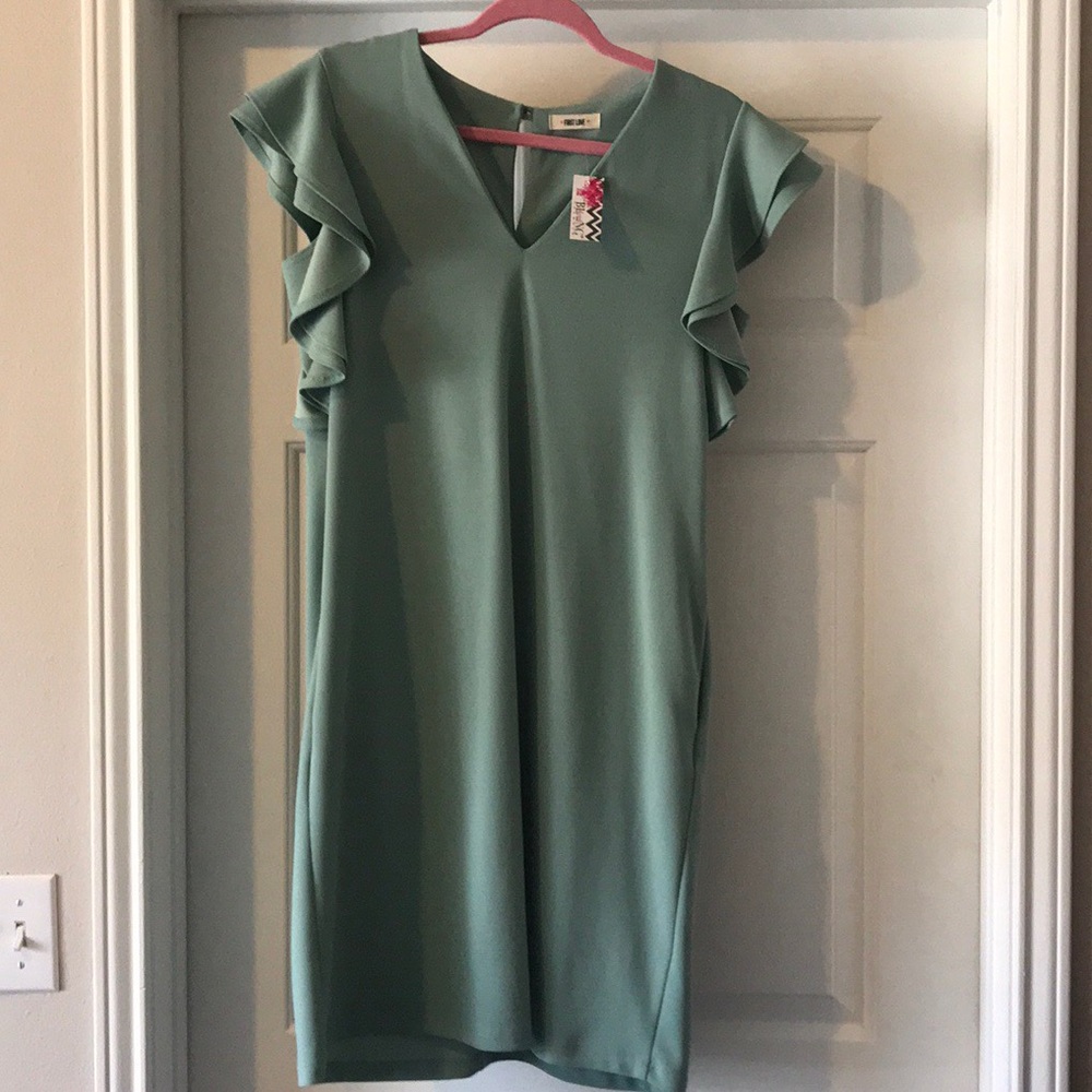 First love double ruffle sleeve dress